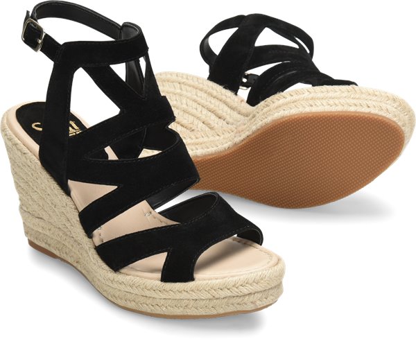 Shandy Black Suede Wedges | Sofft Shoes