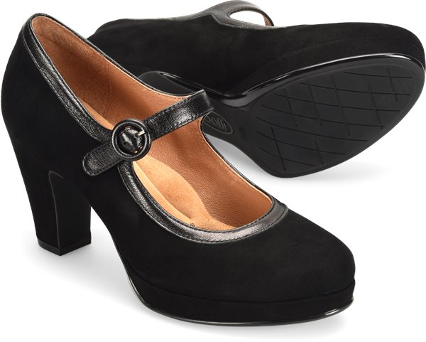 Grayling Black Suede Heels | Sofft Shoes