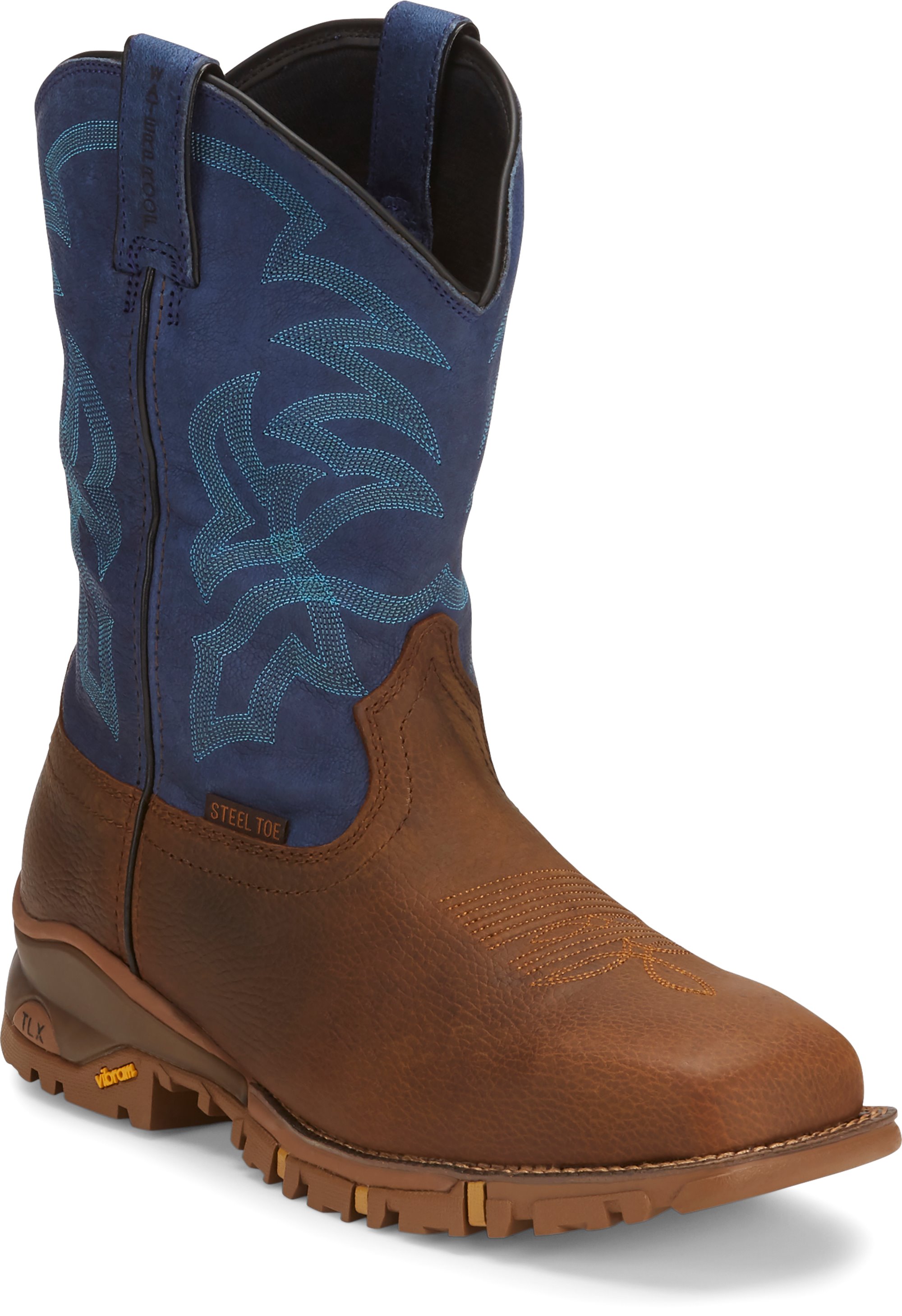 blue steel toe boots