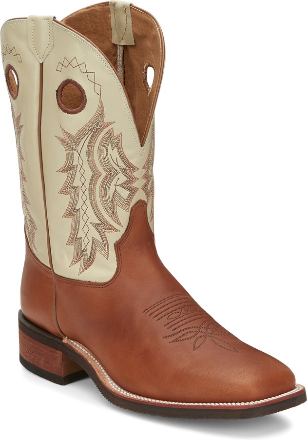 Tony Lama Men's Americana Creedance Brown Square Toe Cowboy Boots