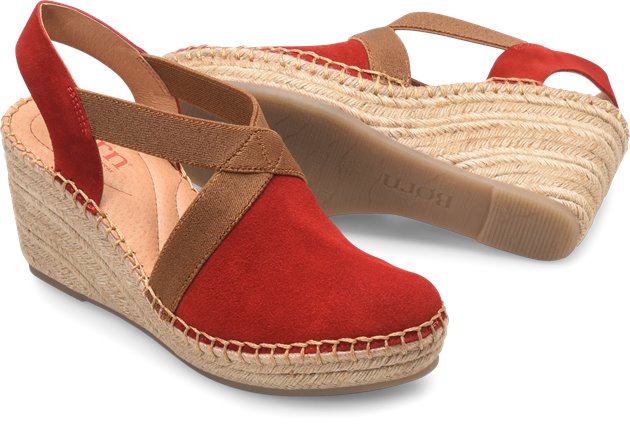 Born Meade in Red Suede Born Womens Sandals on Shoeline