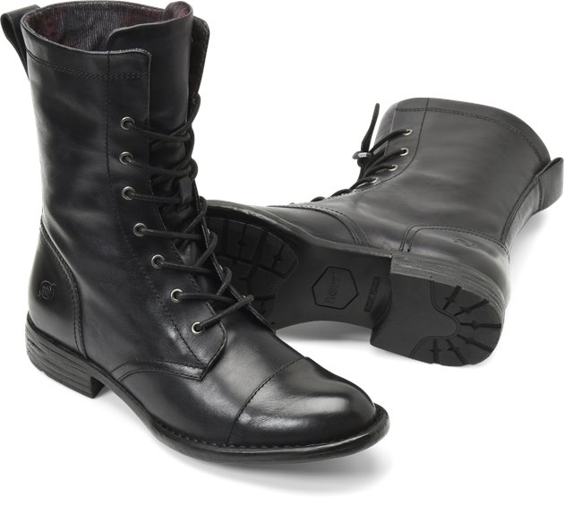 Born black cheap lace up boots