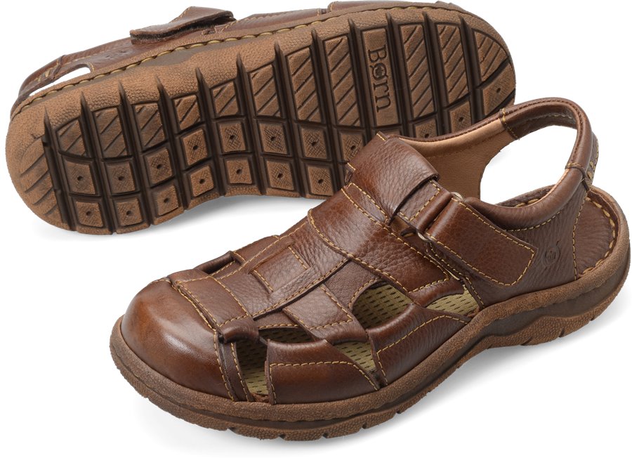 Born Cabot II in Walnut - Born Mens Sandals on Shoeline.com