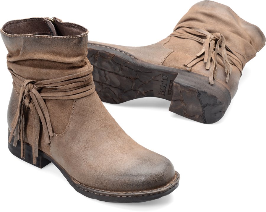 Born Shoes - Born Cross Women's Shoes in Taupe Distressed color. - #bornshoes #taupeshoes