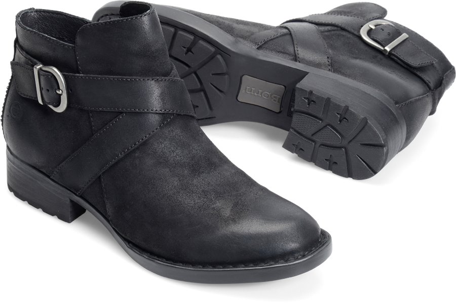 Born Shoes - Born Trinculo Women's Shoes in Black Distressed color. - #bornshoes #blackshoes