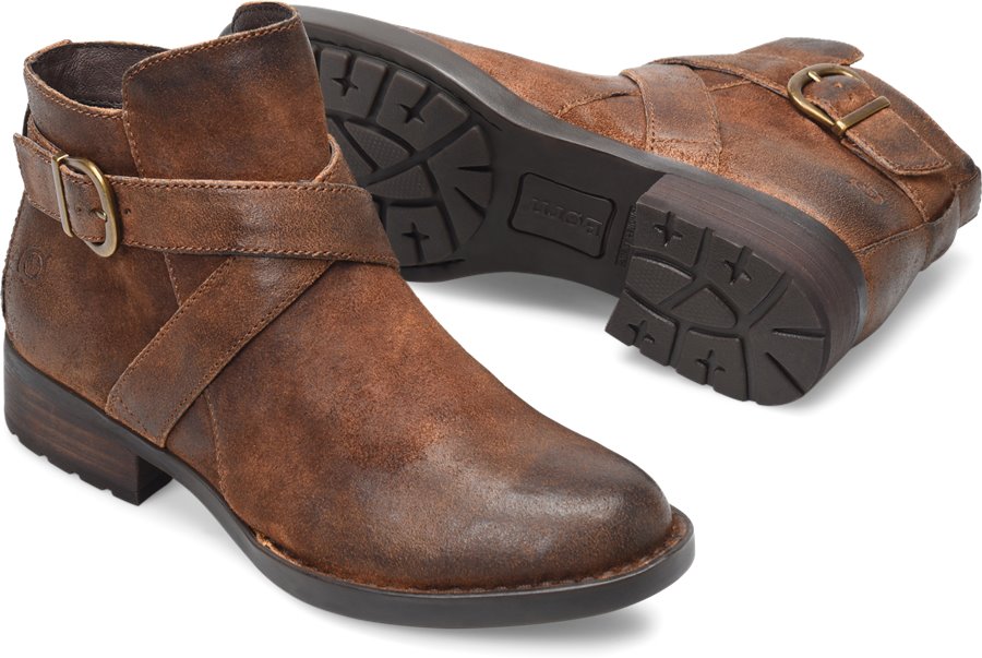Born Shoes - Born Trinculo Women's Shoes in Tobacco Distresed color. - #bornshoes #tobaccoshoes
