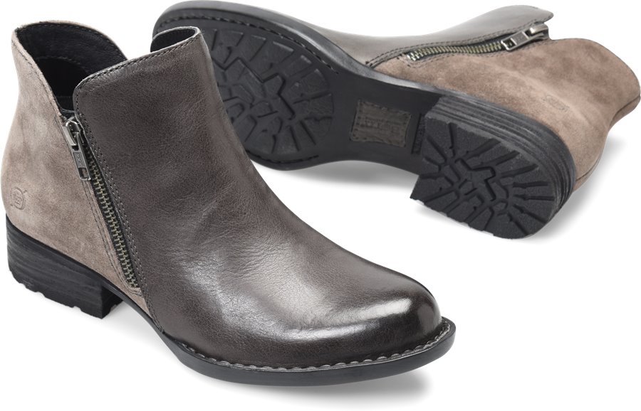 Born Shoes - Born Keefe Women's Shoes in Gray Light Gray Combo color. - #bornshoes #grayshoes