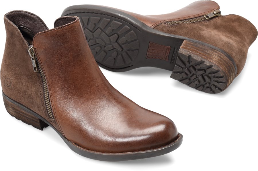 Born Shoes - Born Keefe Women's Shoes in Dark Brown Combo color. - #bornshoes #brownshoes