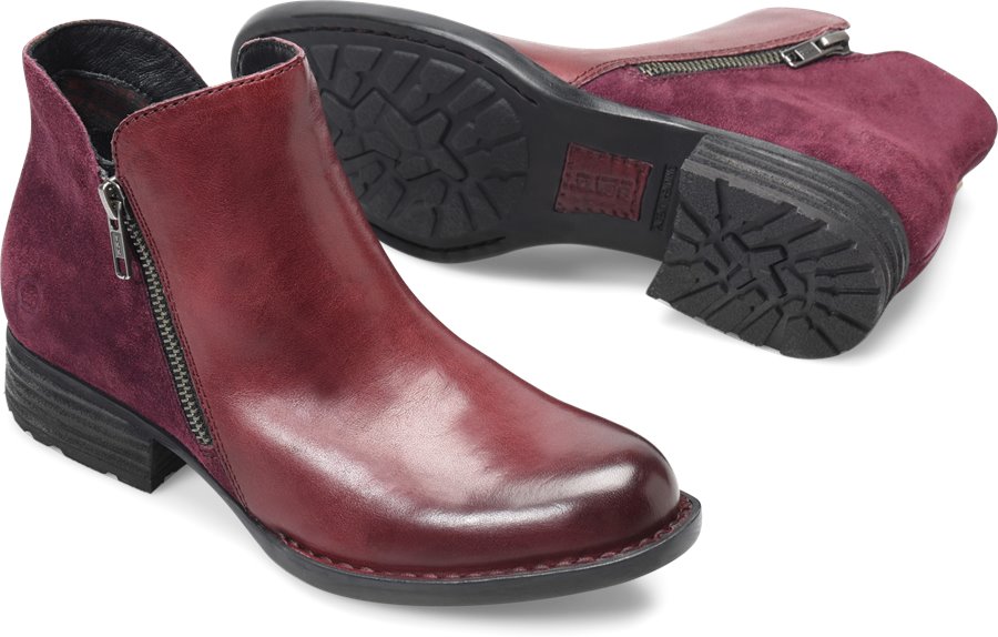 Born Shoes - Born Keefe Women's Shoes in Burgundy Purple Combo color. - #bornshoes #purpleshoes