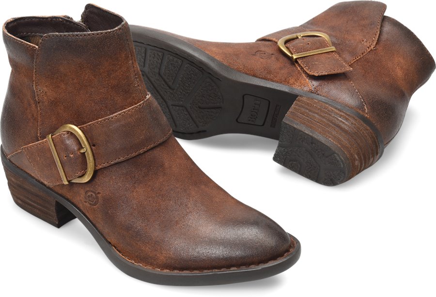 Born Shoes - Born Baloy Women's Shoes in Tobacco Distressed color. - #bornshoes #tobaccoshoes
