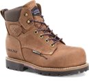 Womens 6 Inch Waterproof Carbon Comp Toe Work Boot in Chestnut Brown