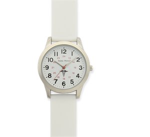 White Nurse Mates SWEEP WATCH CADUCUES WHITE