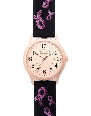 Pink Nurse Mates Flutter Pink Ribbon Watch 