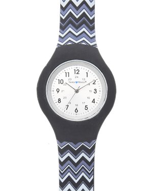 Black White Chevron Nurse Mates Small Uni-Watch