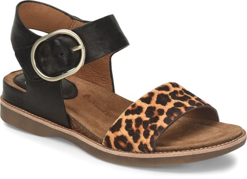 Black and 2024 leopard sandals