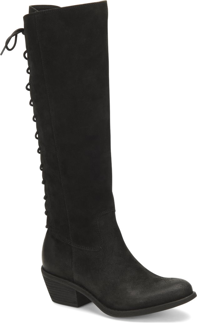 Sofft Sharnell Heel in Black Suede - Sofft Womens Boots on